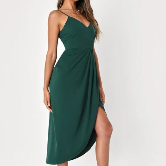 NEW Lulus Reinette Dark Green Sleeveless Midi Dress - Picture 4 of 16